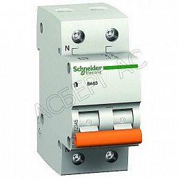 ВА63 1P+N 40A Автоматический выключатель 1-полюсный+N 40А 4,5кА (хар-ка С) Schneider Electric. Вид 1