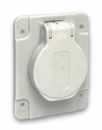 Розетка серая 10/16a 65х85мм ip54 винты сбоку Schneider Electric. Вид 1