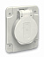 Розетка серая 10/16a 65х85мм ip54 винты сбоку Schneider Electric. Вид 1.