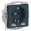 Розетка 16А c 2 USB A+A, 5В/2,4 А, 2х5В/1,2 А, механизм (изумруд) Atlas Design Systeme Electric. Вид 1.