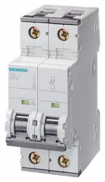 Автомат 2-полюсный 6A 6кА (хар-ка C) Siemens. Вид 1