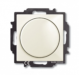 2251 UCGL-95-507 Светорегулятор Busch-Dimmer (диммер) поворотно-нажимной с центральной платой 60-400Вт (шале/белый) Basic 55 ABB. Вид 1