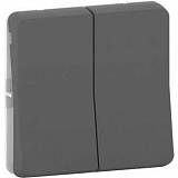 Переключатель 2-клавишный (сх.6+6) IP55 (антрацит) Mureva Styl Schneider Electric