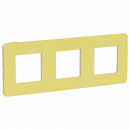 Рамка 3-постовая (зеленое яблоко/бежевый) Unica Studio Schneider Electric. Вид 1