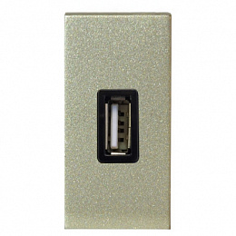 N2185 CV Механизм USB зарядного устройства, 1М, 750 мА, серия Zenit, цвет шампань ABB. Вид 1