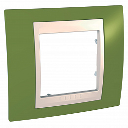 Рамка 1-постовая (бежевый/ фисташковый) Unica Хамелеон Schneider Electric. Вид 1