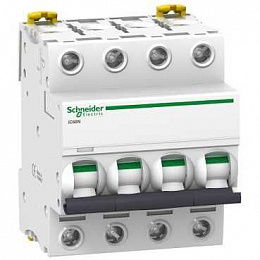 iC60N 4P 4А Автоматический выключатель 4-полюсный, 4А, 6кА (хар-ка B) Schneider Electric. Вид 1