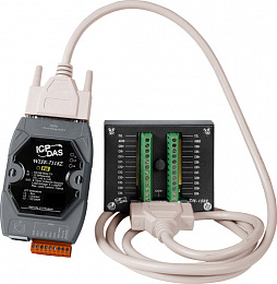 Web-программируемый контроллер, 16-bit CPU, 512 кб SRAM, 10 каналов AI / 6хDO, Modbus TCP ICP DAS. Вид 1