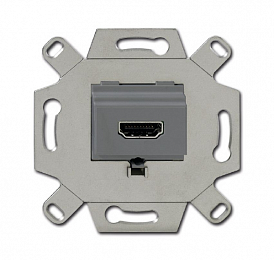 261/33-500 Механизм HDMI-розетки/разъёма, HDMI-type A, Full HD, 20 полюсов, цвет серый ABB. Вид 1