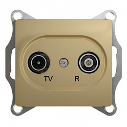 Розетка TV-R оконечная 1db, механизм (титан) Glossa Schneider Electric. Вид 1