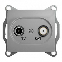 Розетка TV-SAT оконечная 1db, механизм (алюминий) Glossa Systeme Electric. Вид 1