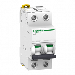 iC60N 2P 2A Автоматический выключатель 2-полюсный, 2А, 6кА (хар-ка C) Schneider Electric. Вид 1