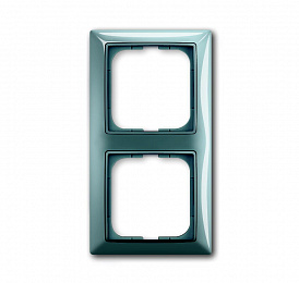 2512-98-507 Рамка 2-постовая с декоративной накладкой (бистро/голубой) Basic 55 ABB. Вид 1