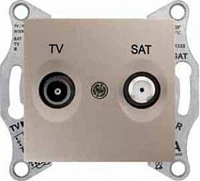 Розетка TV/SAT, проходная, 8 db (титан) Sedna Schneider Electric. Вид 1