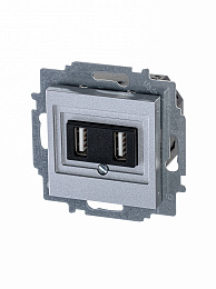 5014H-A00040 70W USB зарядка двойная, Levit, серебро ABB. Вид 1