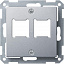 Центральная плата для розетки RJ11/RJ45,2поста, qf sm (алюминий) Merten Schneider Electric. Вид 1.