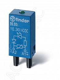 Защитный модуль со светодиодом (6-24B AC/DC) Finder. Вид 1