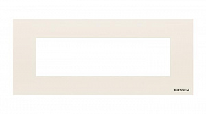 N2777 BL Рамка итальянского стандарта на 7 модулей, серия Zenit, цвет альпийский белый ABB. Вид 1