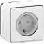 Розетка с з/к. и шторками, о/у, в сборе, IP55 (белый) Mureva Styl Schneider Electric. Вид 1.