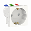 Розетка с з/к со шторками, б/зажим, 2 модуля, (белая) Unica Modular Schneider Electric. Вид 1.