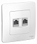 Розетка 2хRJ45 компьютерная, С/У, в сборе (белый) Blanca Systeme Electric. Вид 1.