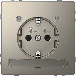 Розетка 16А с з/к и led модулем (никель) Merten D-Life Schneider Electric. Вид 1