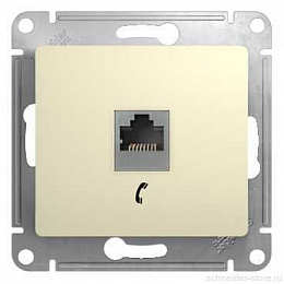 Розетка телефонная RJ11, (бежевый) Glossa Systeme Electric. Вид 1