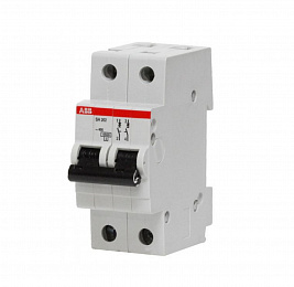 SH202 C6 Автоматический выключатель 2-полюсный, 6А, 6кА (хар-ка C) ABB. Вид 1