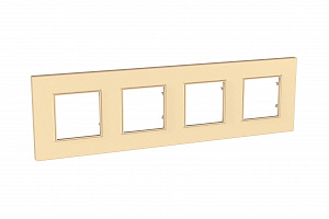 Рамка 4-постовая (карамель) Unica Quadro Schneider Electric. Вид 1