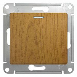 Выключатель 1-клавишный, с подсветкой, сх.1А, 10АХ, (дерево дуб) Glossa Systeme Electric. Вид 1