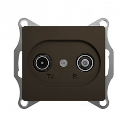 Розетка TV-R (TV+радио/FM) оконечная 1DB (шоколад) Glossa Systeme Electric. Вид 1