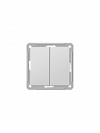 Выключатель 2-клавишный, 16А, 250В, С/У, (белый) Wessen 59 Schneider Electric. Вид 1