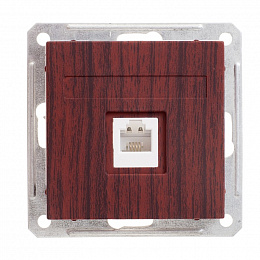 Розетка телефонная RJ11, 160В, 1А, механизм, (морёный дуб) Wessen 59 Schneider Electric. Вид 1