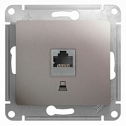 Розетка компьютерная RJ45 кат.5e, механизм (платина) Glossa Systeme Electric. Вид 1