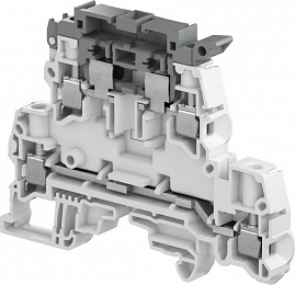 Клемма винтовая ZS4-D2-SF1 - 4 мм2, 2 уровня, 4 зажима, держатель предохранителя на верхнем уровне TYCO. Вид 1