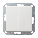 Выключатель 2-клавишный кнопочный (белый матовый) System 55 Gira