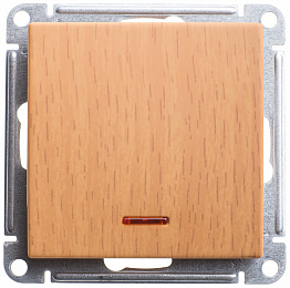Переключатель 1-клавишный, с подсв. 10АХ, механизм, (бук) Wessen 59 Schneider Electric. Вид 1