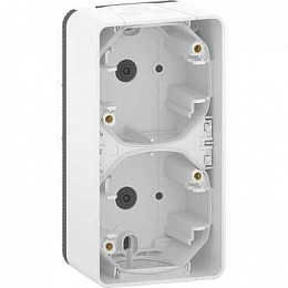 Бокс 2-постовый для накл. вертик. монтажа, IP55 (белый) Mureva Styl Schneider Electric. Вид 1