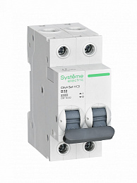 Автоматический выключатель 2-полюсный, 32А, 4.5kA (хар-ка B) City9 Systeme Electric. Вид 1