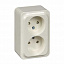 Розетка двойная без заземления, со шторками, 16А, 250В (белый) Quick Schneider Electric. Вид 1.