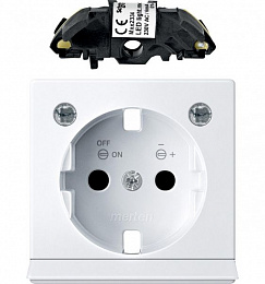 Центральная плата с мод.свет.подсв.для роз.schuko (активный белый) Merten Schneider Electric. Вид 1