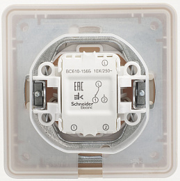 Переключатель 1-клавишный, 10АХ, в сборе (слоновая кость) Wessen 59 Systeme Electric. Вид 1