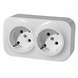 Розетка 2х2К+З без шторок (белая) Quteo Legrand