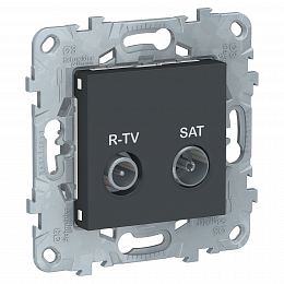 Розетка R-TV/SAT оконечная (антрацит) Unica New Schneider Electric. Вид 1
