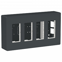 Блок открытой установки 4х2 (антрацит) Unica System+ Schneider Electric. Вид 1