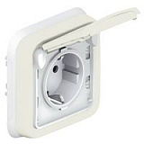 Розетка 2К+З немецкий стдандарт (белый) IP55 Plexo,винтовые клеммы, Legrand