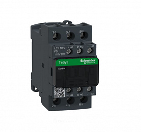Контактор 3-х полюсный 25А, 110В, DC, 1НО-1НЗ Schneider Electric. Вид 1