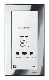 Центральная плата розетки для электробритв, (полярный белый) Merten Schneider Electric. Вид 1