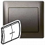 Клавиша для 2 клавишного выключателя с индикацией (dark bronze) Galea Life Legrand. Вид 1.