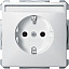Розетка с полем для надписи, qf sd (полярный белый) Merten Schneider Electric. Вид 1.